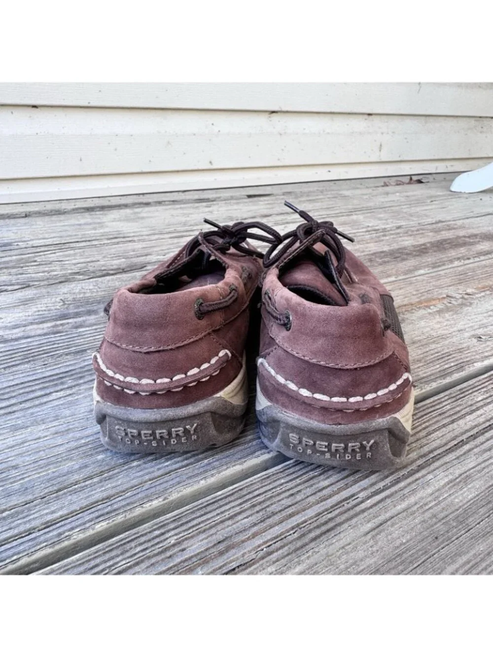 Sperry Intrepid Top Sider Boat Shoes Boys Size 7 7M Brown Leather Lace Up